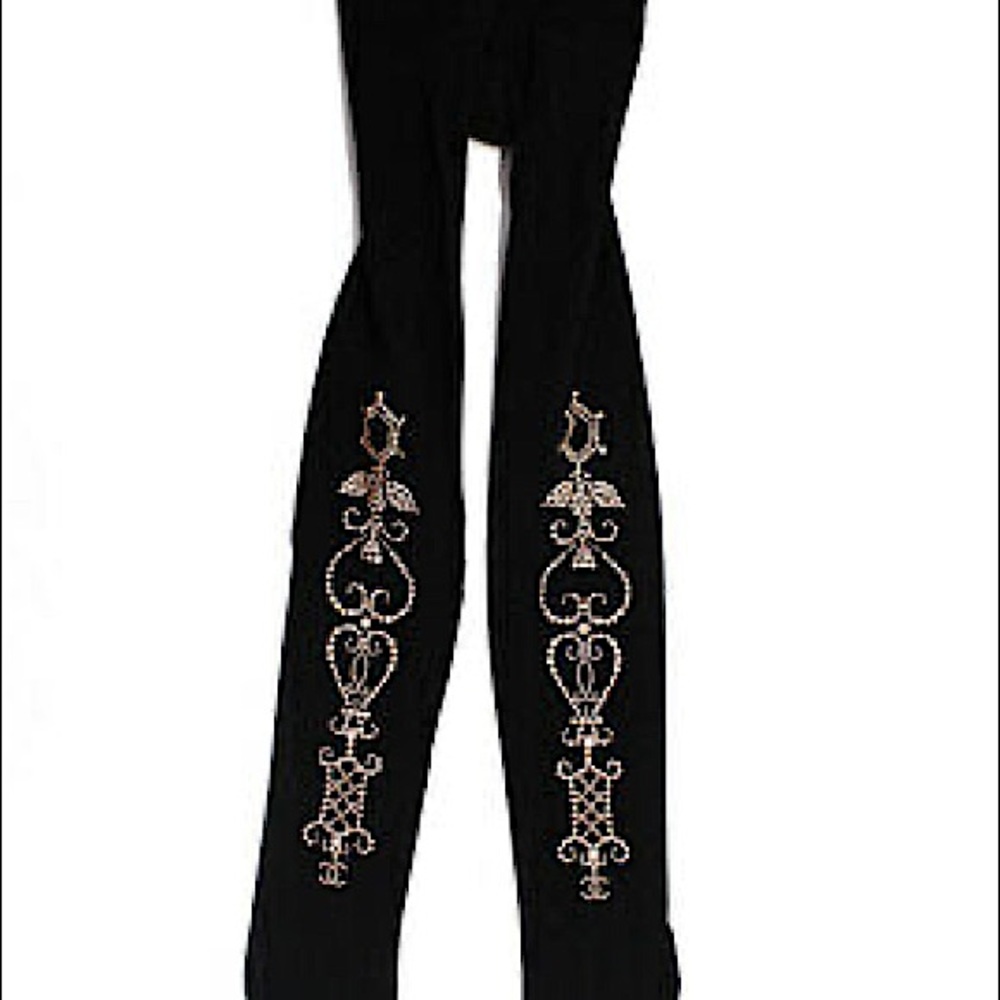CHANEL CC LOGO EMBELLISHED Panthyhose Tights Size Small  SOLD OUT!!